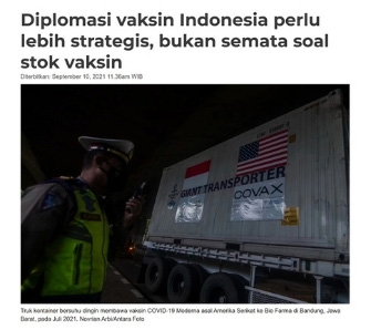 Diplomasi vaksin Indonesia perlu lebih strategis, bukan semata soal stok vaksin